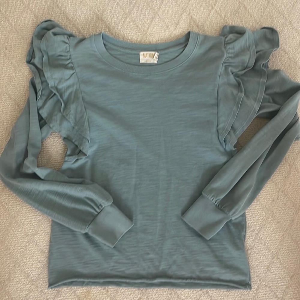 Nation women’s ruffle slub top